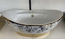 Load image into Gallery viewer, Exquisite Gold Floral Design Luxurious Gold Pattern Electroplated Sink Vessel Tabletop
