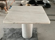 Cargar imagen en el visor de la galería, Modern White Marble Squared Dining Table Set Waterproof Bar/Kitchen/Dining Room Furniture for Apartment Villa Home