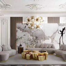 Load image into Gallery viewer, Luxury Modern Titanium Gold Stainless Steel Central Coffee Table Set – Bulk Metal Furniture for Elegant Living Rooms