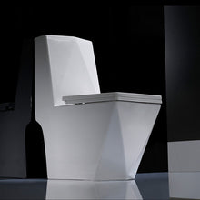 Load image into Gallery viewer, Modern White Porcelain Toilet – Comfort Height Dual Flush Floor Mounted Bathroom WC