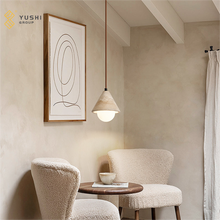 Cargar imagen en el visor de la galería, Nordic Modern Luxury Travertine Pendant Light Minimalist White LED Hanging Light
