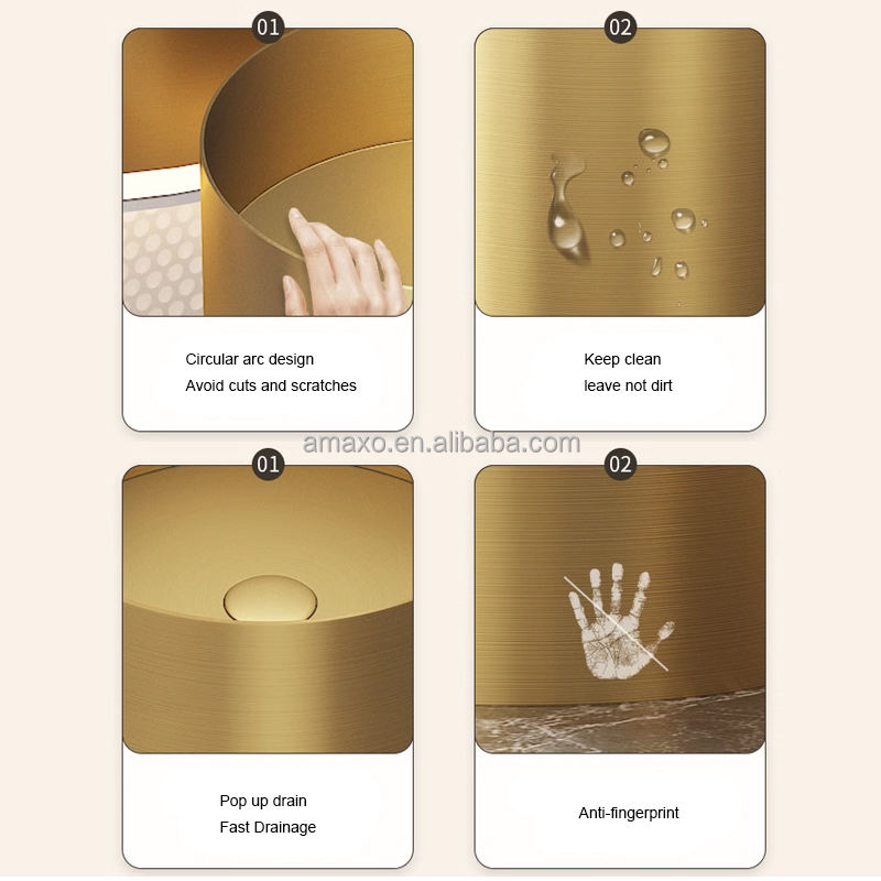 Luxury Rose Gold Freestanding Bathroom Basin – Modern Floor Standing Washbasin for Elegant Homes, Hotels & Powder Rooms