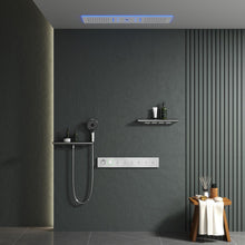 Load image into Gallery viewer, Luxurious Bathroom Ceiling Rainfall Waterfall Shower System – In-Wall Concealed Thermostatic Mixer with Jet Massage Function for Modern Bathrooms