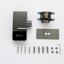 Load image into Gallery viewer, Wall-Mount Dual Hole Gun Gray Digital Display Waterfall Basin Faucet – Bathroom Sink Mixer Tap with Brass Construction