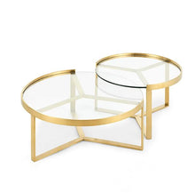 Load image into Gallery viewer, Coffee Table Modern Centre Table New Designs Rose Gold Furniture Metal Coffee Table Base Glass Living Room Furniture Customized