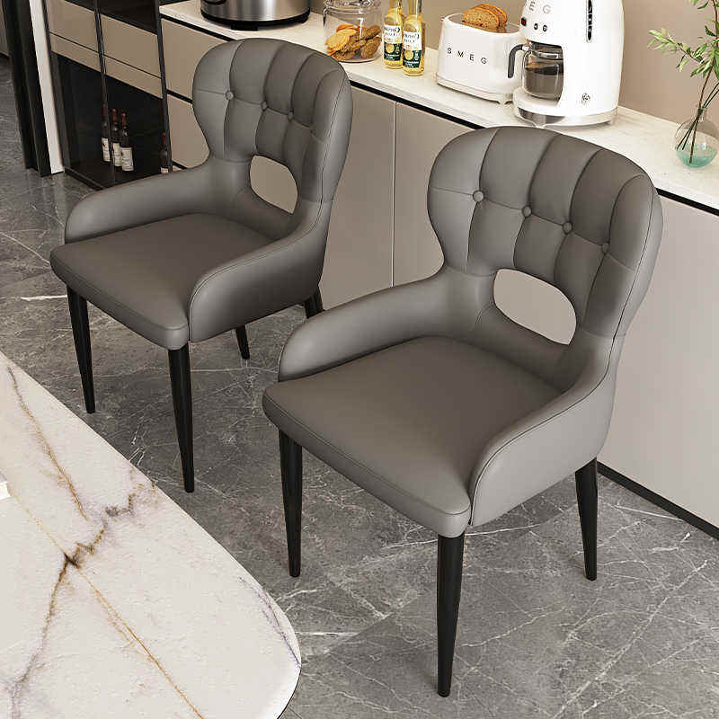 Modern Designer Leather Dining Chair – Luxurious Black High-Quality Dining Room Furniture for Home