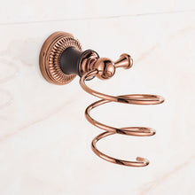 Load image into Gallery viewer, Rose Gold Black Bathroom Accessories Set Towel Holder Rack Set, Tissue Holder, cleaning holder, toothbrush holder