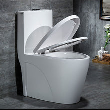 Load image into Gallery viewer, Modern White One-Piece S-Trap Toilet – Porcelain WC Commode with Dual Flush Siphonic System SEO Description: