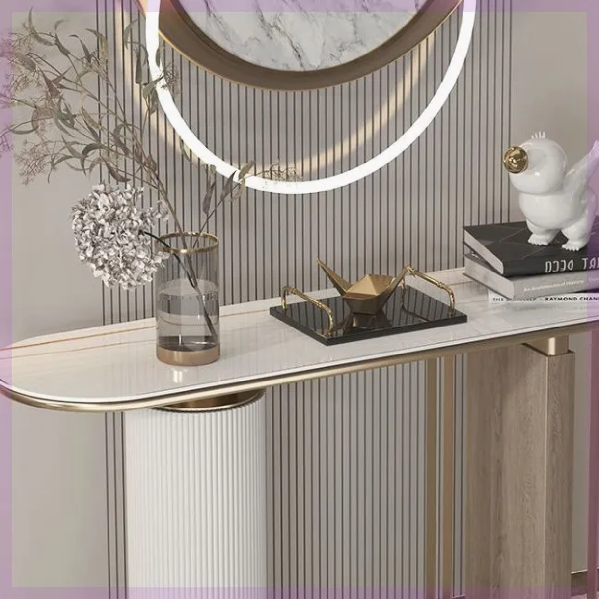 Nordic White Console Table Entrance Living Room