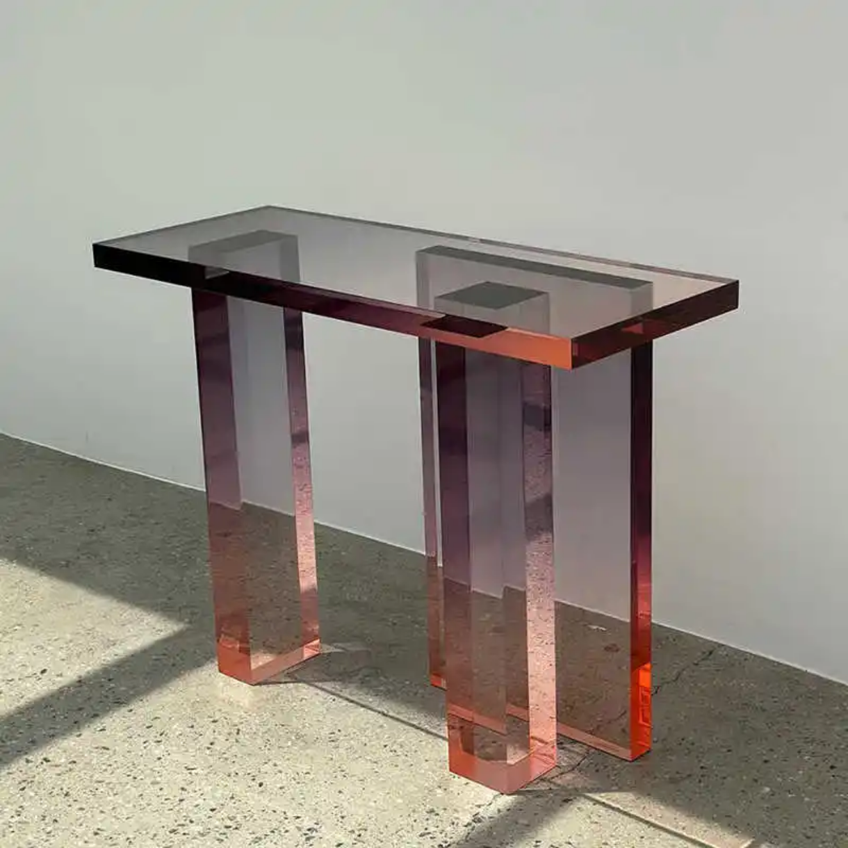 Console Table Slate Marble with Stainless Steel Legs Italian Living Room Design