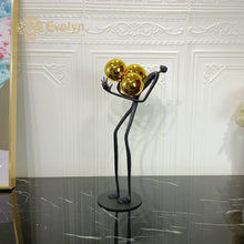 Load image into Gallery viewer, Contemporary Abstract Golden Ball Sculpture Modern Metal Home Decoration Crafts Luxury Hotel Statue
