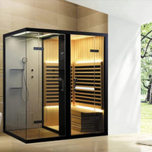 Load image into Gallery viewer, 2 Person Luxury Wood Indoor Steam Sauna Room with Shower(PRE-ORDER)