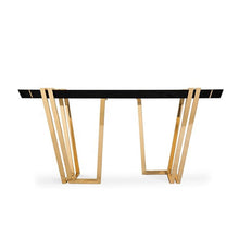 Load image into Gallery viewer, Luxury Home Furniture Hot Sale Lobby Gold Stainless Steel Wooden Small Black Console Table Hallway Console Table