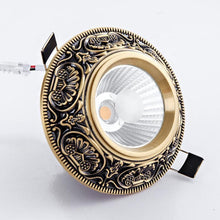 Load image into Gallery viewer, European Recessed LED Pin Light – Anti-Glare Copper Spotlight with Removable Bulb for Living Room & Modern Home Décor