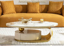 Load image into Gallery viewer, French Contemporary Coffee Table Multifunction Mirror Sitting Room Black Gold Tempering Glass Top Smart Coffee Table