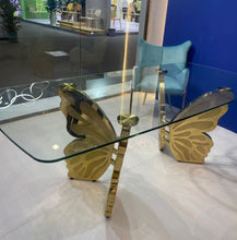 Load image into Gallery viewer, Modern Stainless Steel Golden Luxury Event Rentals Dining Butterfly Table