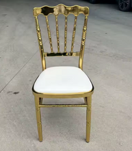 Charger l'image dans la galerie, Modern Gold Metal Frame Chair – Stylish Shiny Accent Seating