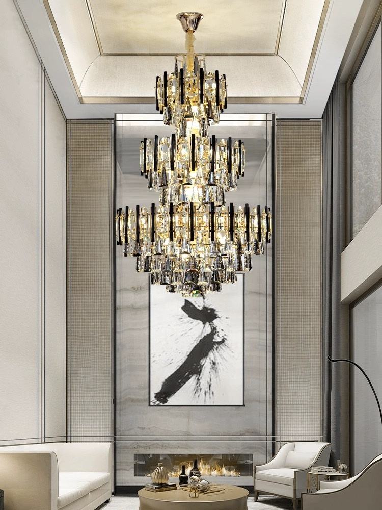 Modern Luxury K9 Crystal Chandelier – Exquisite Gold LED Decorative Light for Foyers, Hotel Lobbies & Villas