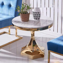 Load image into Gallery viewer, Modern Simple Design Small Coffee Table Metal with Marble Tempered Glass Panel Sofa Side Corner Use