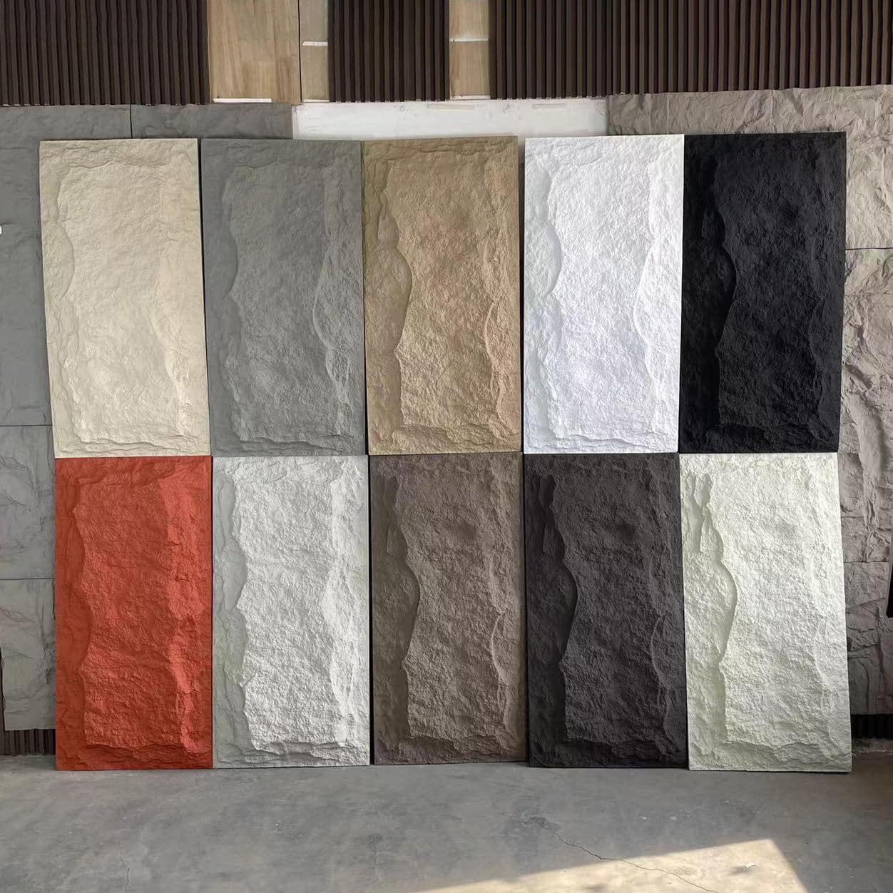 Modern & Rustic Lightweight PVC PU Stone Wall Panels – 120x60cm -Fireproof and Moisture-Proof Interior Decorative Cladding