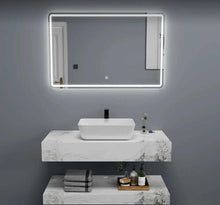 Lade das Bild in den Galerie-Viewer, Double Marble Wall-Mounted Bathroom Vanity with Slate Stone Sink