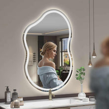 Load image into Gallery viewer, Nordic Modern LED Bathroom Mirror – 50X60CM Irregular Lake-Shaped Makeup Mirror with Illumination for Home & Cross-Border Trade