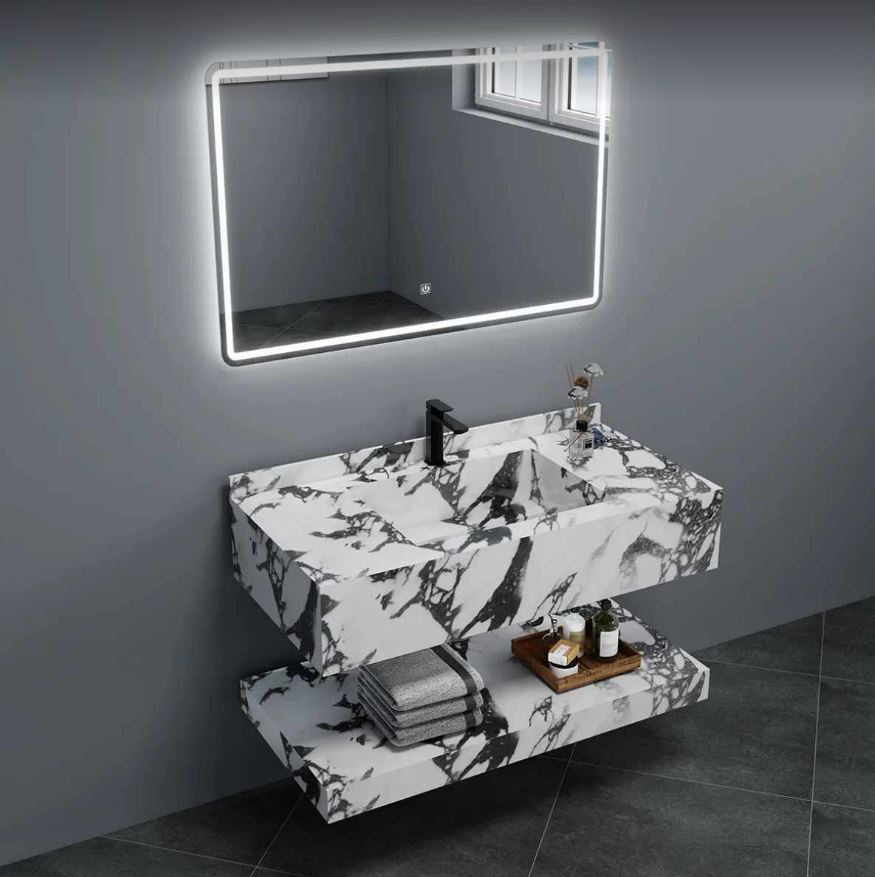 Integrated Water-Resistant Ceramic Basin Bathroom Cabinet
