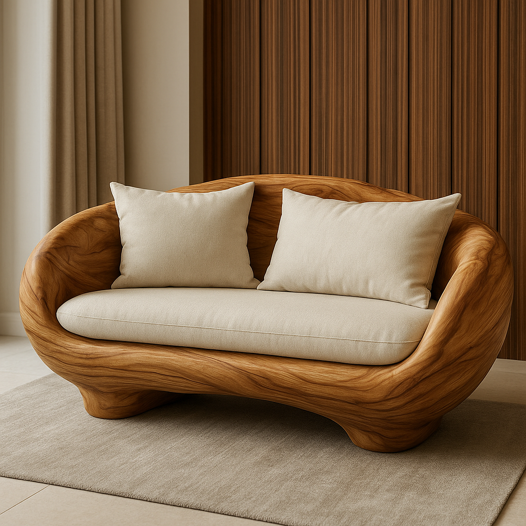 Modern Boat-Shaped Sectional Sofa – Velvet Upholstery Luxury Sofa for Living Room & Hotel Use