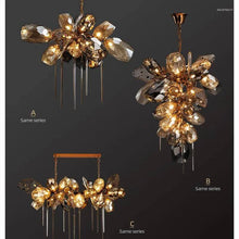 Load image into Gallery viewer, Nordic Modern Luxury Crystal Large Crystal Brass Lighting Chandelier Ceiling Lights Murano Glass Chandelier