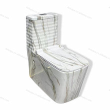 Load image into Gallery viewer, Porcelain Marble Design One Piece Toilets Bathroom Set with Wall Hung Basin Sink Rock Ceramic Toilet Set
