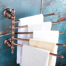 Load image into Gallery viewer, Bathroom Hotel Corner Wall Mounted Adjustable Folding Bath Holder Mental Hanger Rail Towel Rack