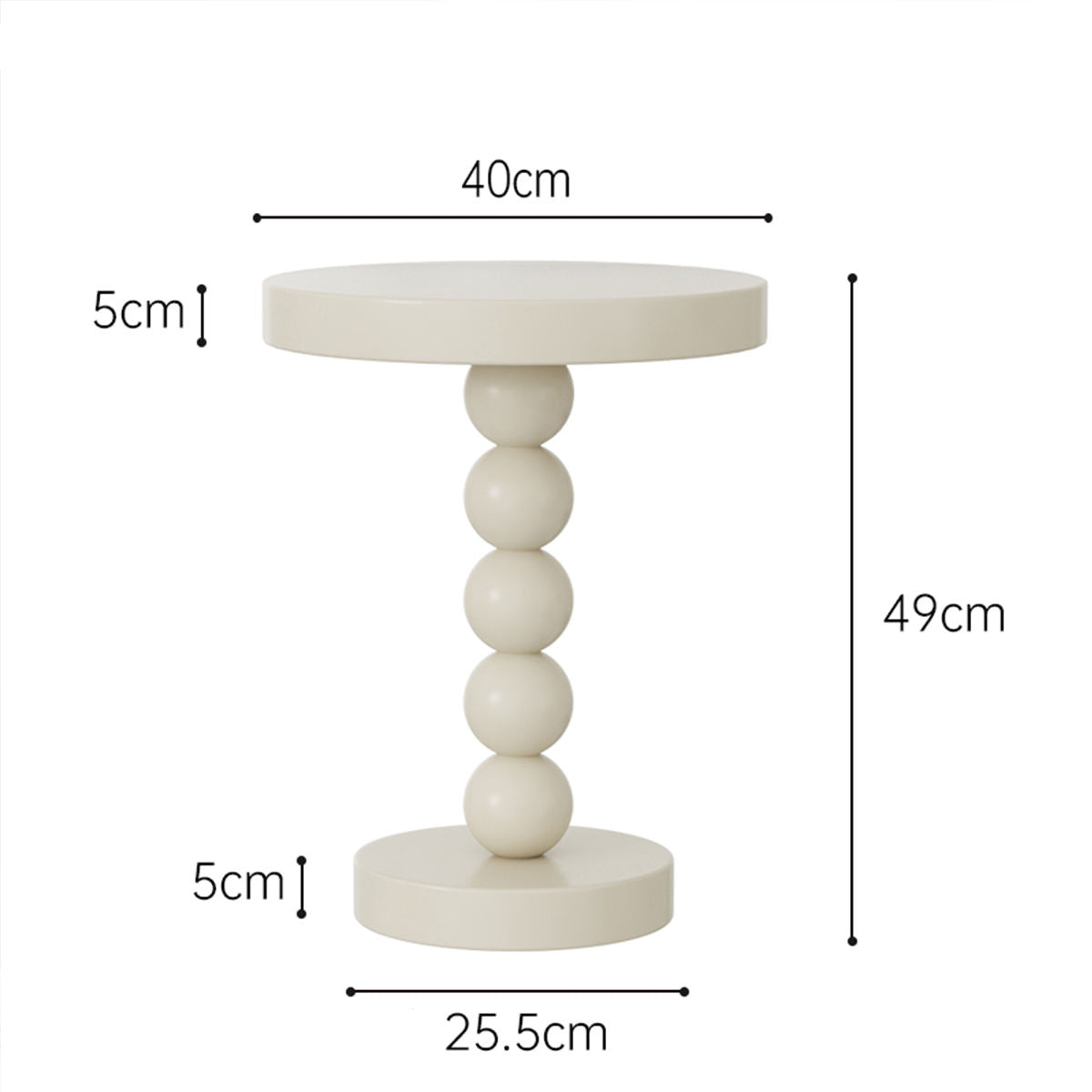 Modern Cream White Side Table – High-End Small Round Coffee Table for Living Room & Home Décor