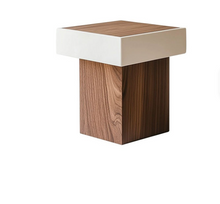 Cargar imagen en el visor de la galería, Italian Walnut Side Table – Luxury Wooden Square Corner Table for Living Room & Hotel Bedroom Furniture