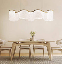 Загрузить изображение в средство просмотра галереи, Modern Minimalist Indoor LED Acrylic Light Luxury Chandelier Long Strip Wave Pendant for Home Office with Adjustable Height
