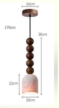 Load image into Gallery viewer, Single Head Spherical Wooden Glass Pendant Light for Bedroom Indoor Hanging Lamp
