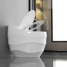 Загрузить изображение в средство просмотра галереи, Modern Egg-Shaped One-Piece Toilet – Sleek White Design with Adjustable Features for Contemporary Bathrooms