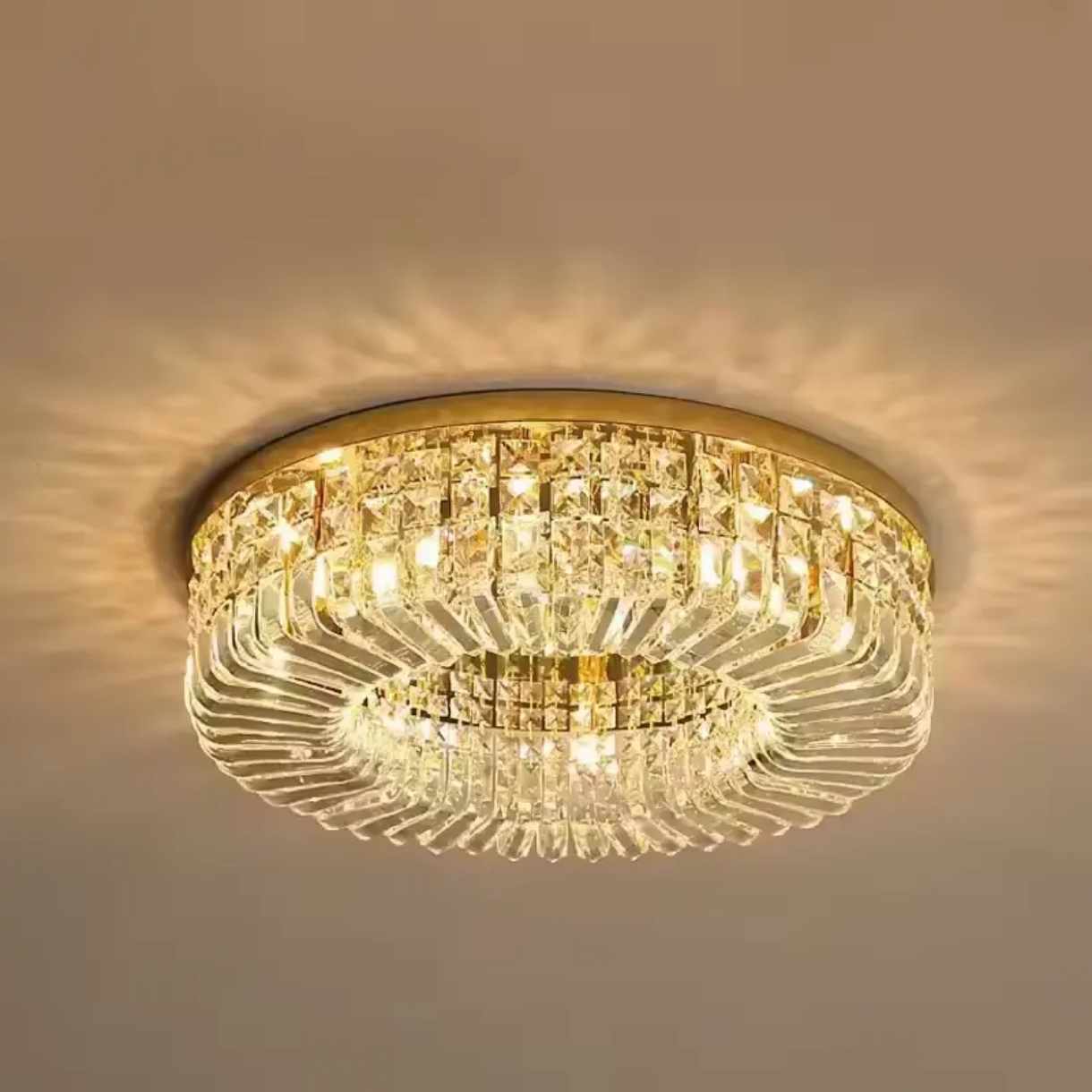 Modern Round Shandeliers Led Crystal Gold Chandelier Ceiling Dining Luster Pendant Lamp Chandelier Luxury Crystal Light