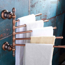 Load image into Gallery viewer, Bathroom Hotel Corner Wall Mounted Adjustable Folding Bath Holder Mental Hanger Rail Towel Rack