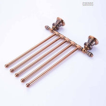 Load image into Gallery viewer, Bathroom Hotel Corner Wall Mounted Adjustable Folding Bath Holder Mental Hanger Rail Towel Rack