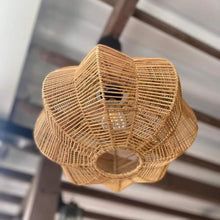 Lade das Bild in den Galerie-Viewer, Handcrafted Natural Rattan Lampshade – Indoor Pendant Light Cover for Home, Restaurant & Café Decor