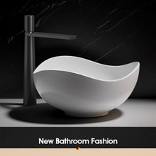 Load image into Gallery viewer, Porcelain Glossy Irregular Basin White Modern Sanitary Art Hotels Bathroom Basin Sink Easy Clean Countertop with Polished Finish Irregular Shape Shampoo Sink