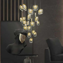 Load image into Gallery viewer, Professional Custom Gold LED Chandelier – Modern Luxury Lighting for Hotels, Villas, Dining & Living Rooms