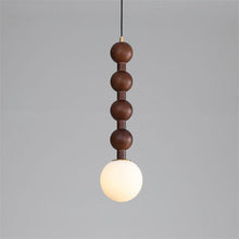 Load image into Gallery viewer, Single Head Spherical Wooden Glass Pendant Light for Bedroom Indoor Hanging Lamp