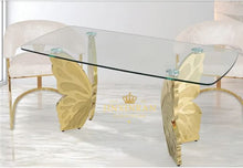 Load image into Gallery viewer, Modern Stainless Steel Golden Luxury Event Rentals Dining Butterfly Table