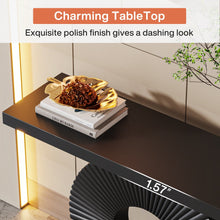 Load image into Gallery viewer, Console Table with Geometric Base Sofa Table Contemporary Accent Table for Living Room, Entryway, Hallway, Black