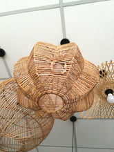 Lade das Bild in den Galerie-Viewer, Handcrafted Natural Rattan Lampshade – Indoor Pendant Light Cover for Home, Restaurant & Café Decor
