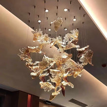 Load image into Gallery viewer, Maple Leaf Art Glass Chandelier Modern Customized Decorative Light for Hotel Hall, Villa, and Home