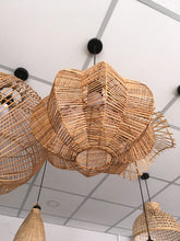Lade das Bild in den Galerie-Viewer, Handcrafted Natural Rattan Lampshade – Indoor Pendant Light Cover for Home, Restaurant & Café Decor