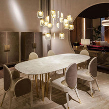 Load image into Gallery viewer, Professional Custom Gold LED Chandelier – Modern Luxury Lighting for Hotels, Villas, Dining & Living Rooms