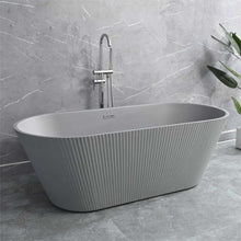 Load image into Gallery viewer, Customized Size Matt Grey Portable Bathroom Free Standing Deep Soaking Showers Acrylic Bathtub